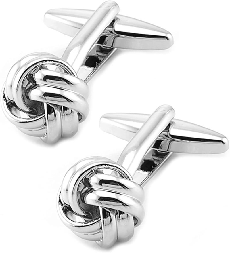 Jonwo Knot Cufflinks in Gift Box Cuff Links for Men Lady Daily Wear Business Wedding Party Tuxedo Shirt Birthday Gift - Image 1